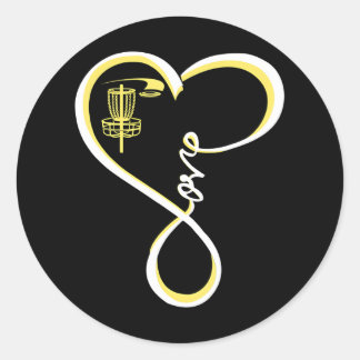 Cute Disc Golf I Love Disc Golf Yellow Classic Round Sticker