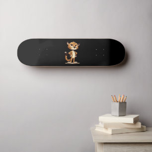 cute, disgruntled cheetah skateboard