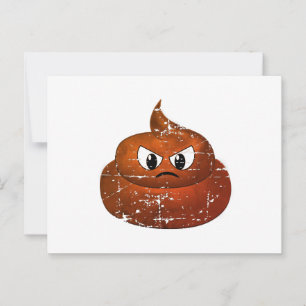 Cute Distressed Angry Cartoon Poop Postcard