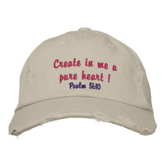 Cute distressed hat for ladies pure heart verse!