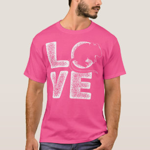 Cute Distressed I Love Gerbil Theme Idea For Anima T-Shirt
