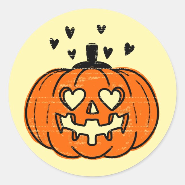 Cute Distressed Pumpkin Sticker (Front)