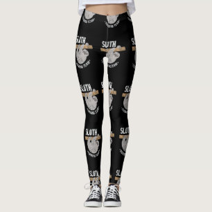Cute Distressed Sloth Running Team Leggings
