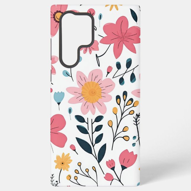 Cute Ditsy Spring Flower Samsung Galaxy S22 Ultra Case (Back)