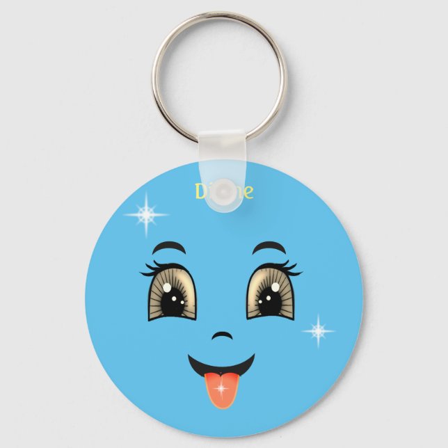 Cute Divine Happy face Key Ring (Front)