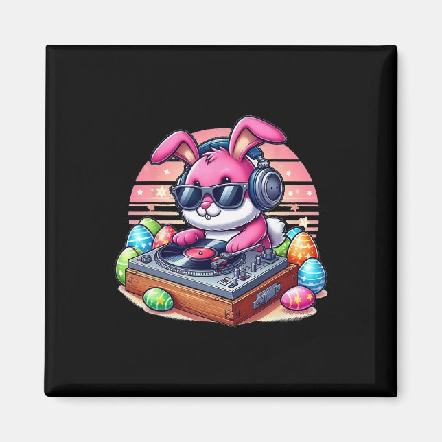 Cute Dj Easter Bunny  Magnet (Front)