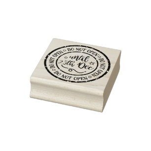 Cute Do Not Open Rubber Stamp