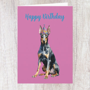 Cute Doberman Birthday Card
