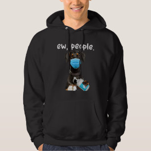 Cute Doberman Dog Ew People Dog Wearing A Face Mas Hoodie