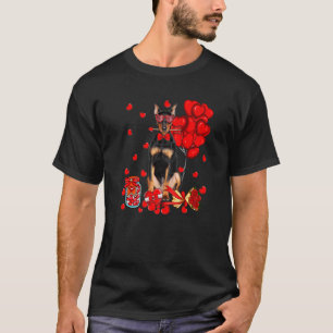 Cute Doberman Dog Funny Heart Valentine's Day Dog T-Shirt