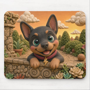 Cute Doberman Pinscher Puppy, Baby Dog Mouse Mat