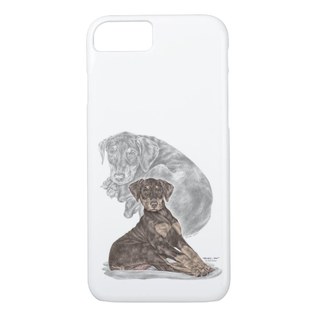 Cute Doberman Pinscher Puppy Case-Mate iPhone Case (Back)