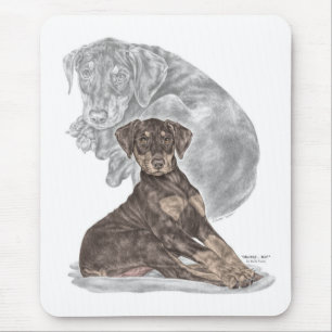 Cute Doberman Pinscher Puppy Mouse Mat