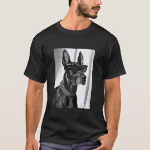 Cute Doberman with Sunglasses Cool Dog Lover Photo T-Shirt