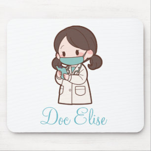 Cute Doctor Appreciation Gift Name Personalised Mouse Mat