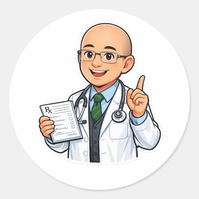 Cute doctor chibi sticker medical profession (Front)