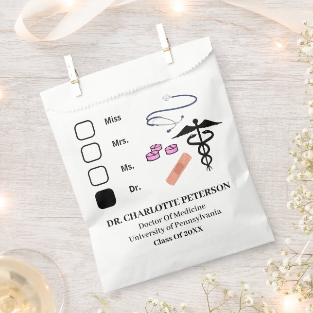 Cute Doctor Medical Student Graduation Party  Favour Bags (Clipped)