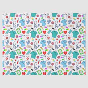 Cute Doctor Nurse Medical Supplies Pattern Tissue Paper