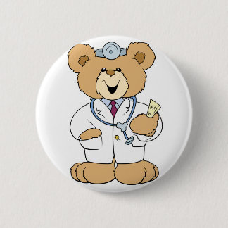 Cute Doctor Teddy Bear 6 Cm Round Badge