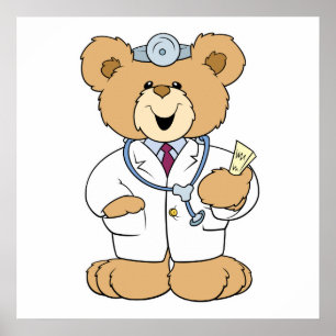 Cute Doctor Teddy Bear Poster