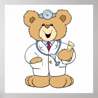 Cute Doctor Teddy Bear Poster