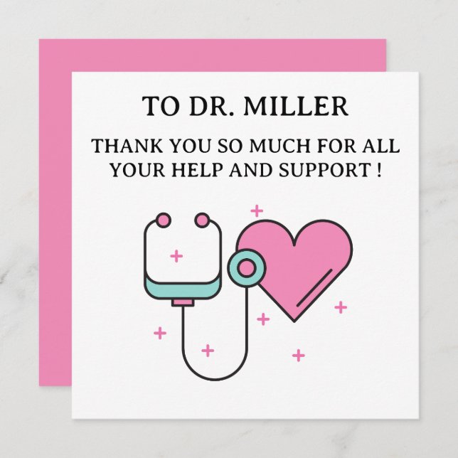 Cute Doctor Thank You Card (Front/Back)