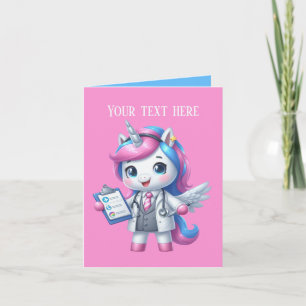 Cute Doctor unicorn add message Card