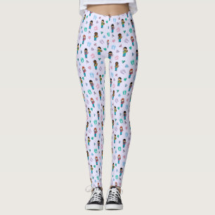Cute Doctors and Nurses with Newborns Leggings