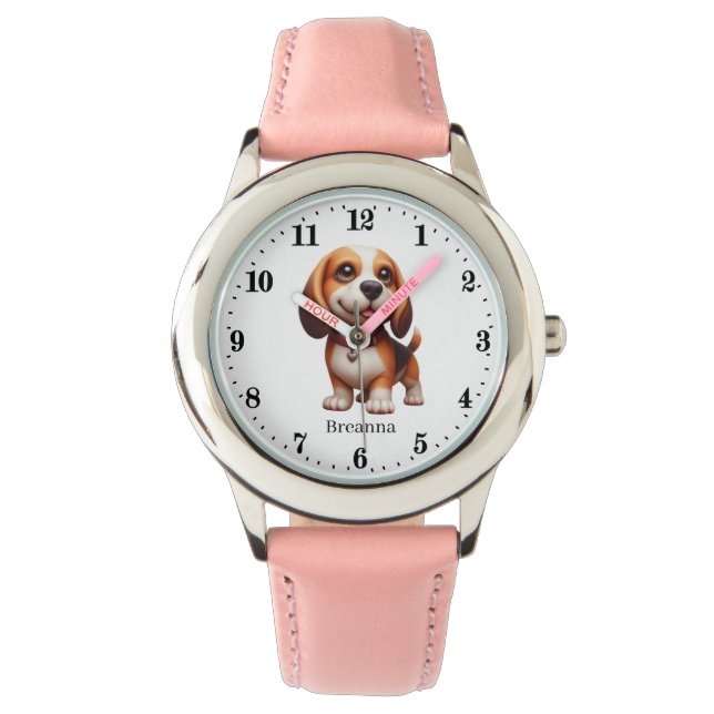 Cute Dog add name Watch (Front)
