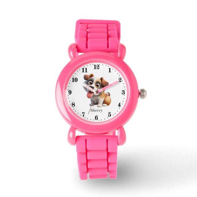 Cute Dog add name Watch (Front)