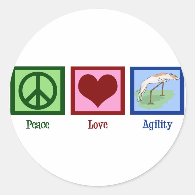 Cute Dog Agility Classic Round Sticker (Front)