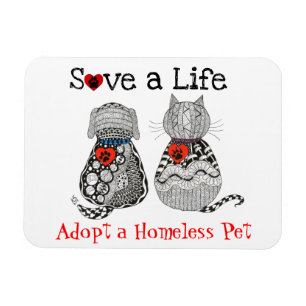 Cute Dog and Cat Adoption Magnet 3"x4"