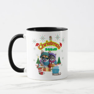 Cute dog and cat Christmas squad design  Mug