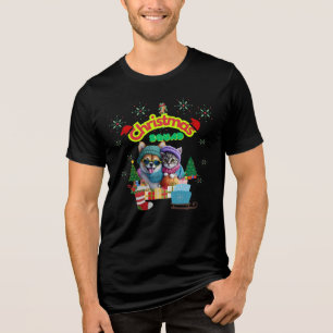 Cute dog and cat Christmas squad design  Tri-Blend Shirt