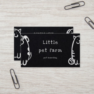 cute dog and cat doodle pet grooming business card