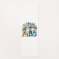 Cute dog and cat newlyweds wearing Korean hanbok. 