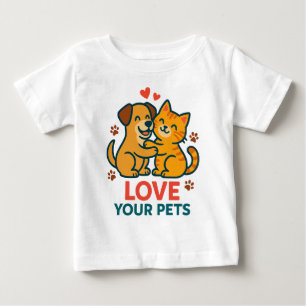 Cute Dog and Cat T-Shirt – Love Your Pets Graphic 