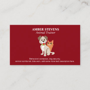 Cute Dog and Cats   Animal Shelter   Trainer Business Card