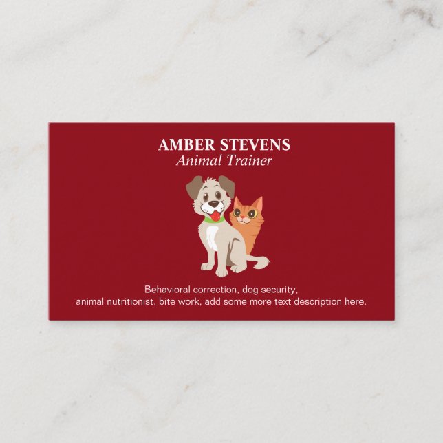 Cute Dog and Cats | Animal Shelter | Trainer Business Card (Front)