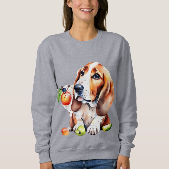 Cute dog and fruits sweatshirt (Front)