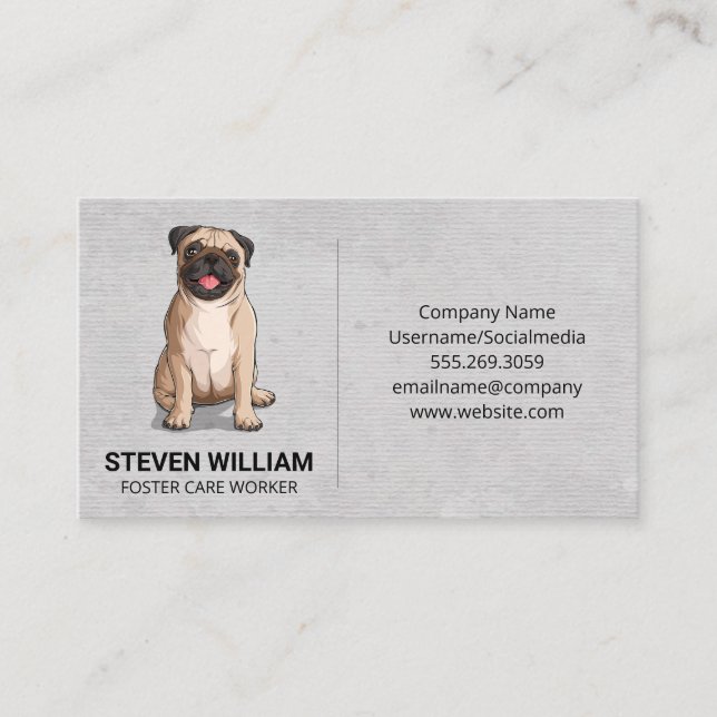 Cute Dog | Animal Care | Veterinarian Business Card (Front)