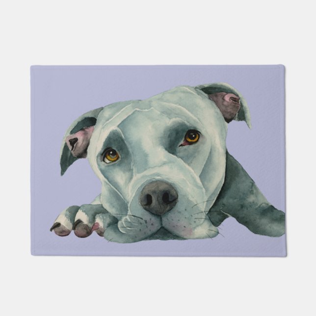 Cute Dog Art | American Pit Bull Terrier Doormat (Front)