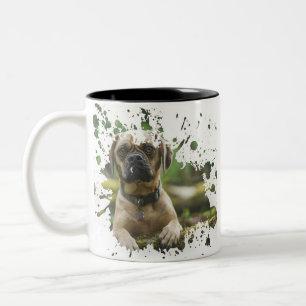 Cute Dog Artwork Two-Tone Coffee Mug