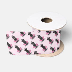 Cute Dog Ballet Princess Black Labrador Retriever Satin Ribbon