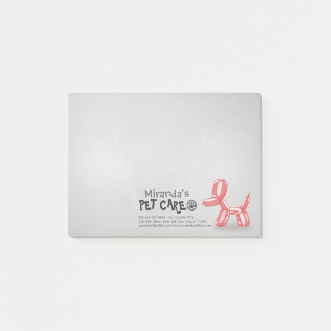 Cute Dog Balloon Pet Care Grooming Sitting Bathing Post-it Notes (Front)