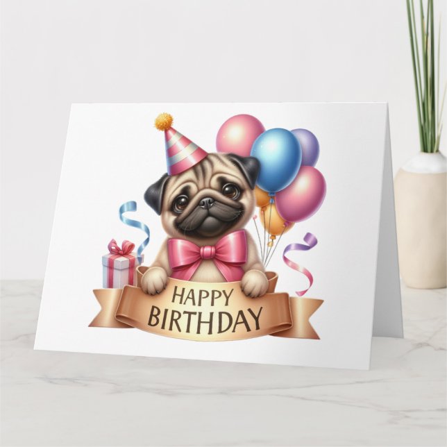 Cute Dog Birthday Card (Front)