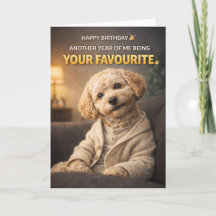 Cute Dog Birthday Card Your Favourite Cockapoo