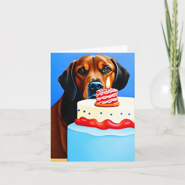 Cute Dog Birthday Folded Greeting Card (Front)