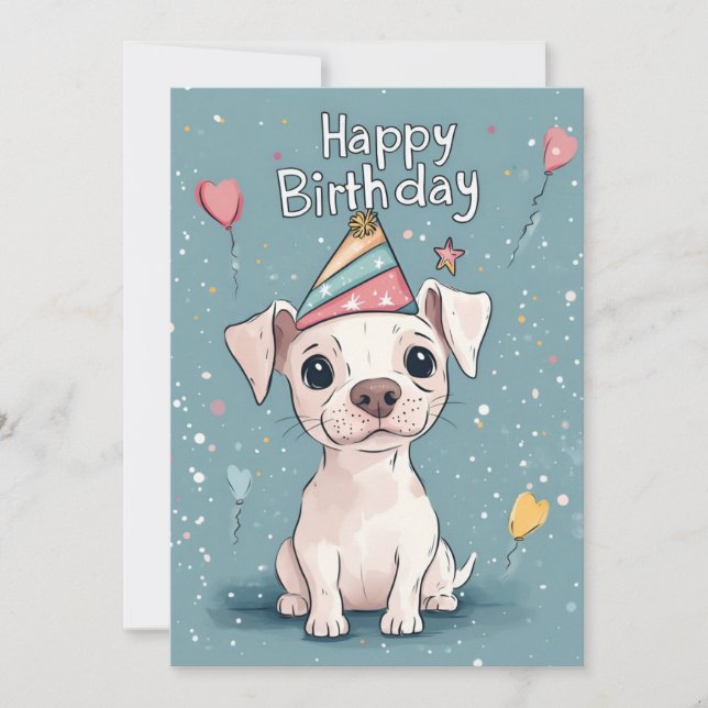 Cute Dog Birthday Party Invitation (Front)
