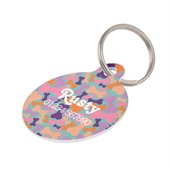 Cute dog bone motif pet ID tag (Side)